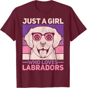 Just A Girl Who Loves Labradors Lab Owner Labrador Retriever T-Shirt - T-Shirt | Maroon