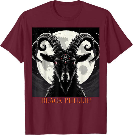 The Goat Baphomet Black Phillip T-Shirt - T-Shirt | Maroon