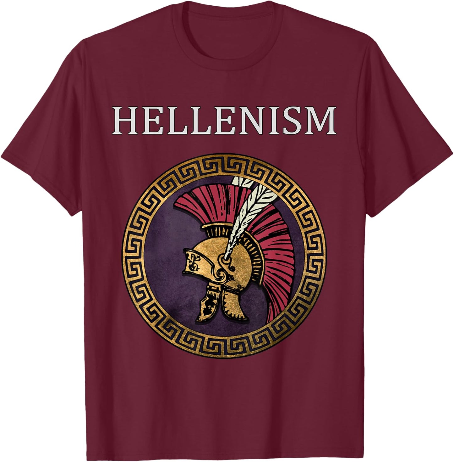 Hellenism Ancient Greek and Macedon Symbol T-Shirt - T-Shirt | Maroon