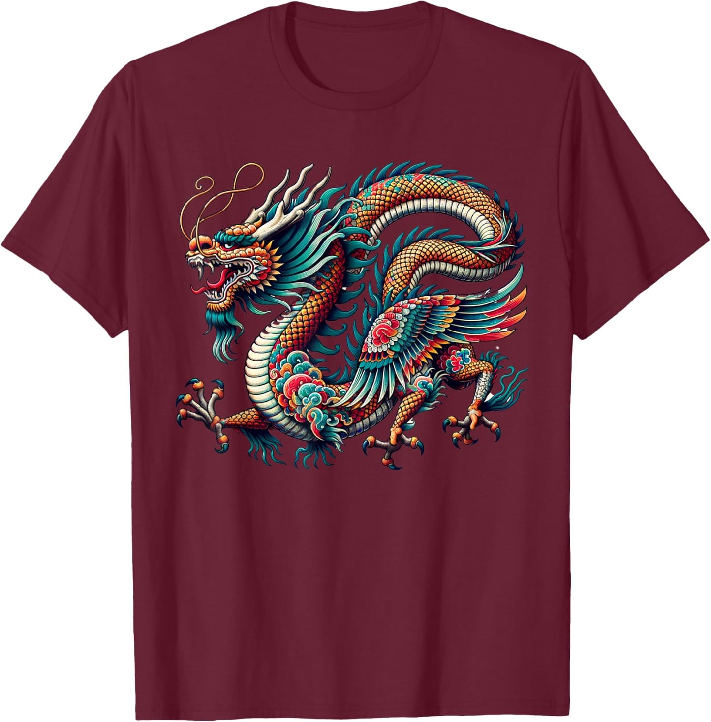 Year of the Wooden Dragon 2024 T-Shirt - T-Shirt | Maroon
