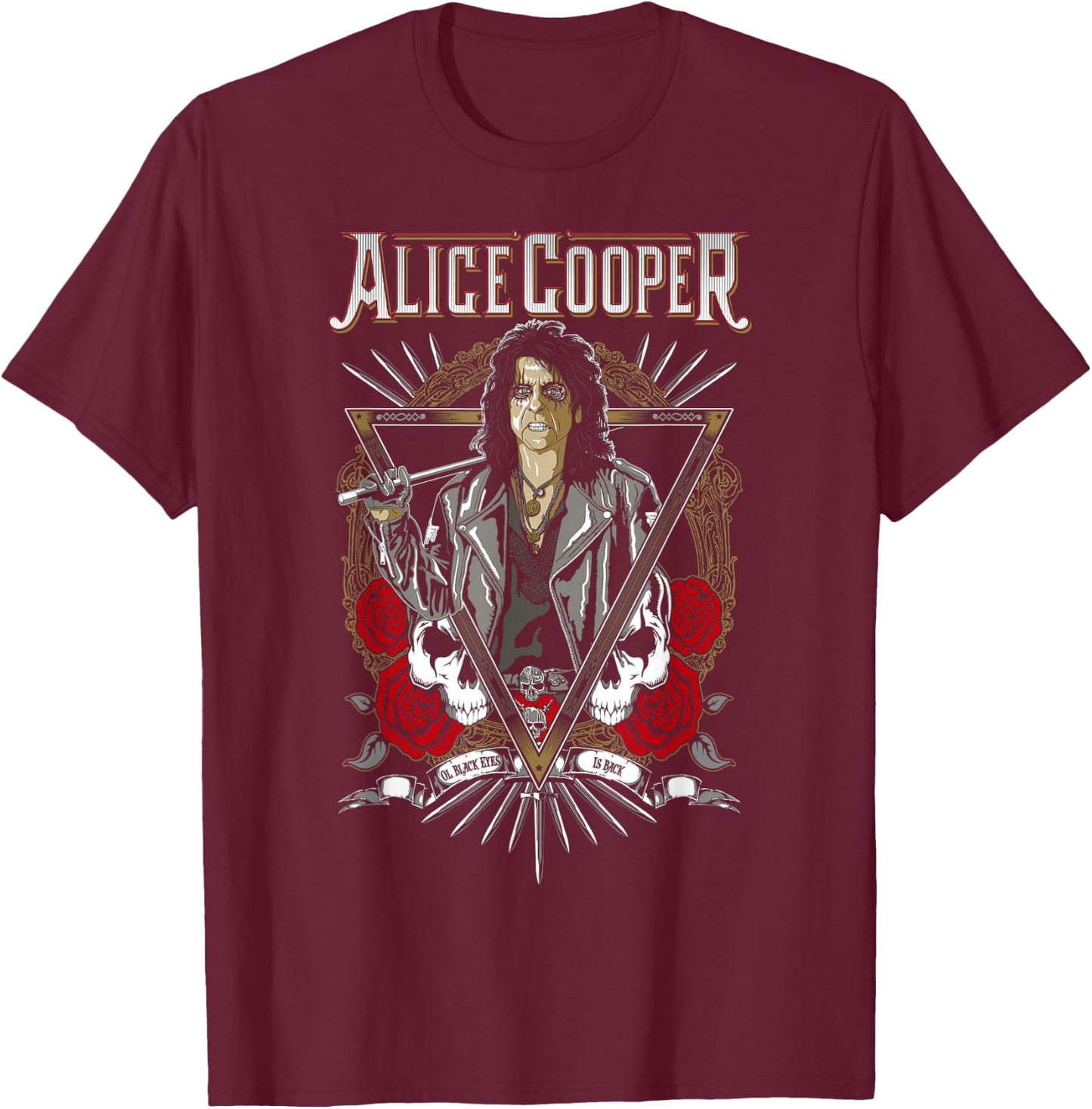 Alice Cooper – Roses T-Shirt - T-Shirt | Maroon