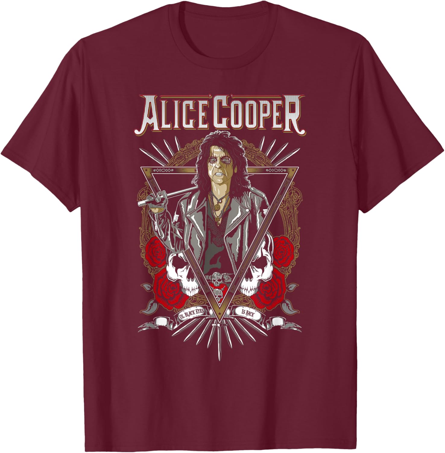 Alice Cooper – Roses T-Shirt - T-Shirt | Maroon