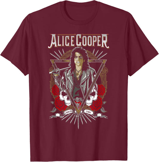 Alice Cooper – Roses T-Shirt - T-Shirt | Maroon