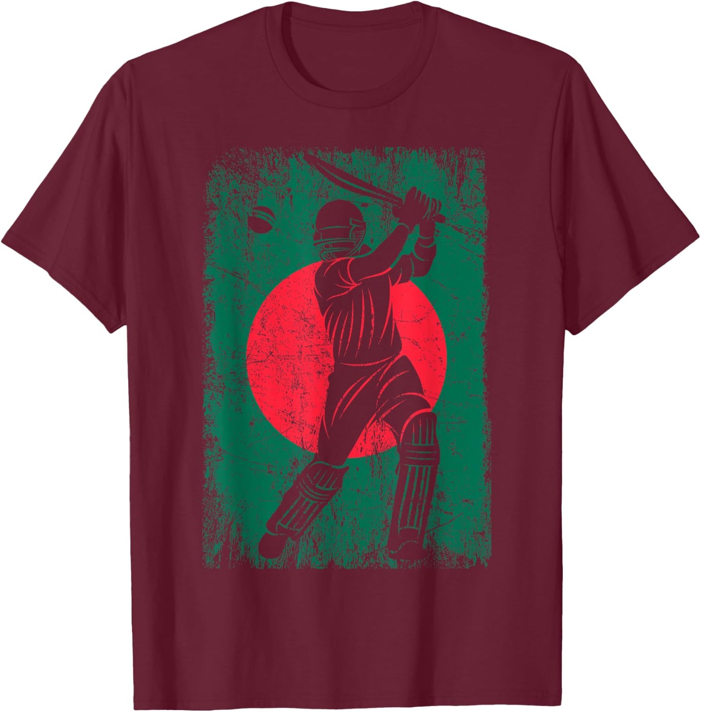 Bangladesh Flag Cricket Jersey Fan Player Coach T-Shirt - T-Shirt | Maroon