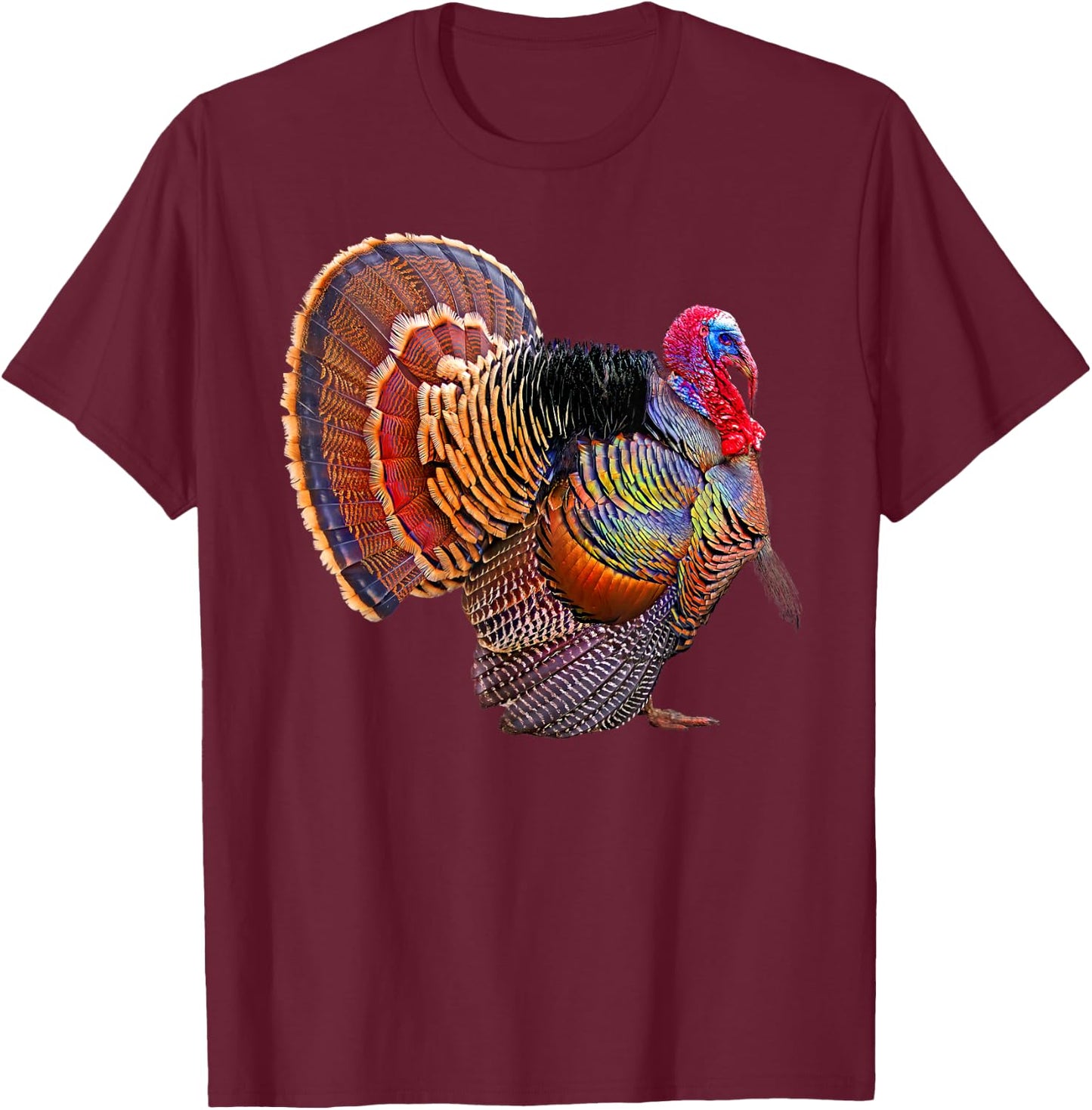 Turkey Wild Bird Wildlife Thanksgiving T-Shirt - T-Shirt | Maroon