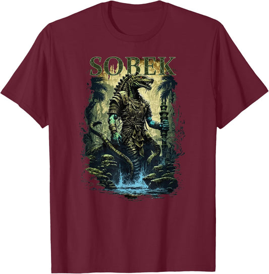 Sobek Ancient Egyptian God Of The Nile Egypt Mythology Item T-Shirt - T-Shirt | Maroon