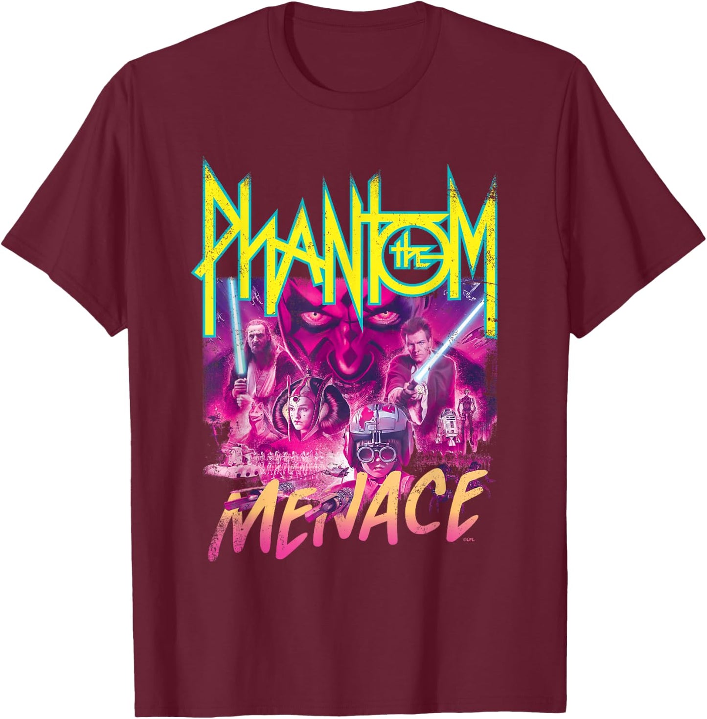 Star Wars: The Phantom Menace Band T-Shirt - T-Shirt | Maroon
