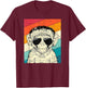 Retro Vintage Monkey with Sunglasses Wild Life Lovers T-Shirt - T-Shirt | Maroon