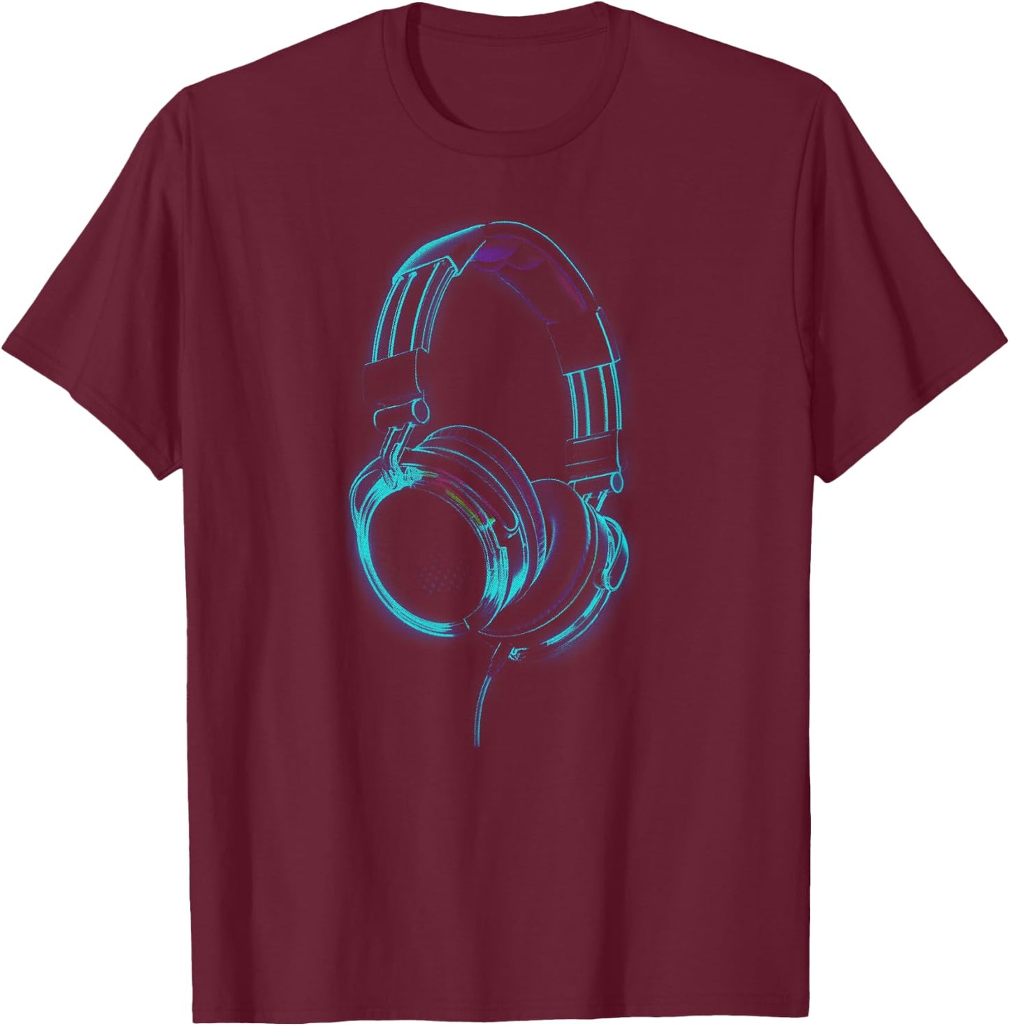 Headphones Music DJ Hip Hop Audio T-Shirt - T-Shirt | Maroon