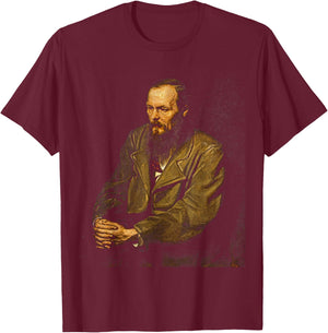Fyodor Mikhailovich Dostoevsky T-Shirt - T-Shirt | Maroon