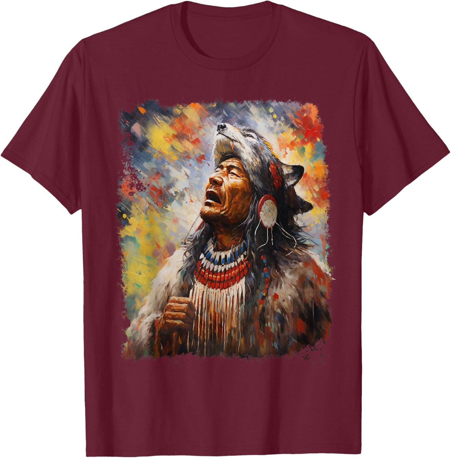 Wolf T-Shirt - T-Shirt | Maroon
