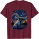 Pug Starry Night T-Shirt - T-Shirt | Maroon