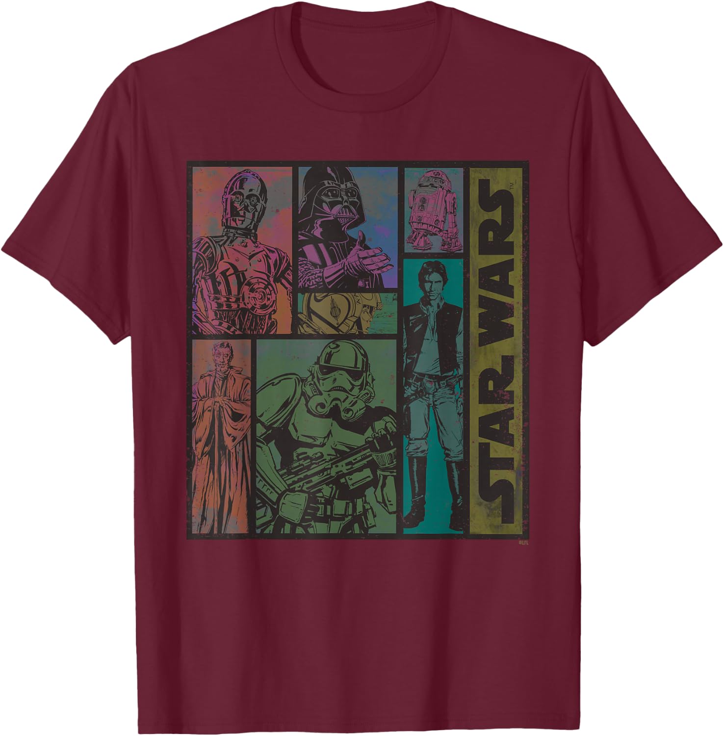 Star Wars Classic Comic Art Episode IV Retro Vintage T-Shirt - T-Shirt | Maroon