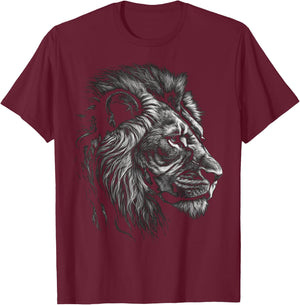 Lion - Art Animal Lion T-Shirt - T-Shirt | Maroon