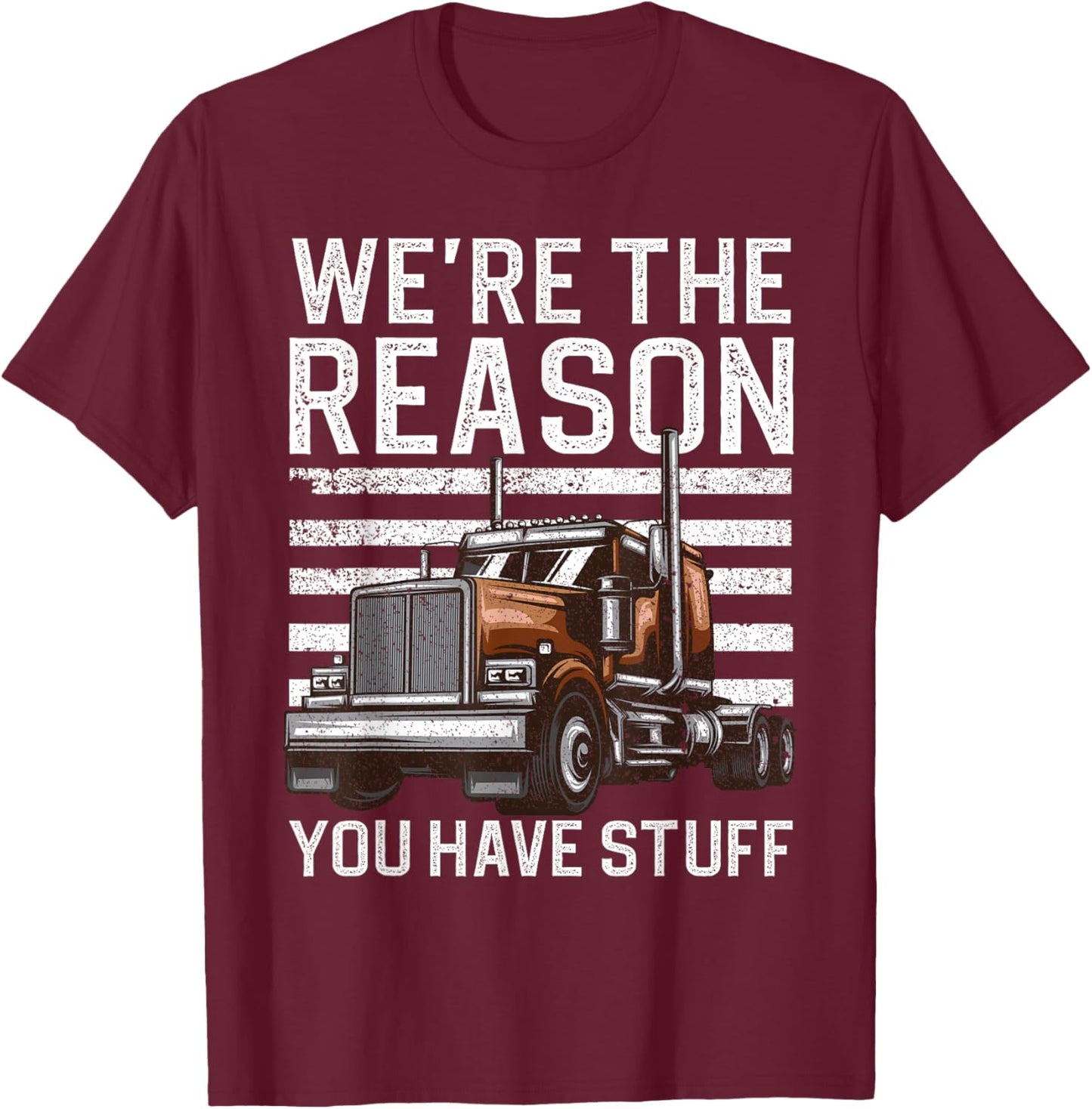 Funny Trucker Design Women Semi Truck Driver Lover T-Shirt - T-Shirt | Maroon