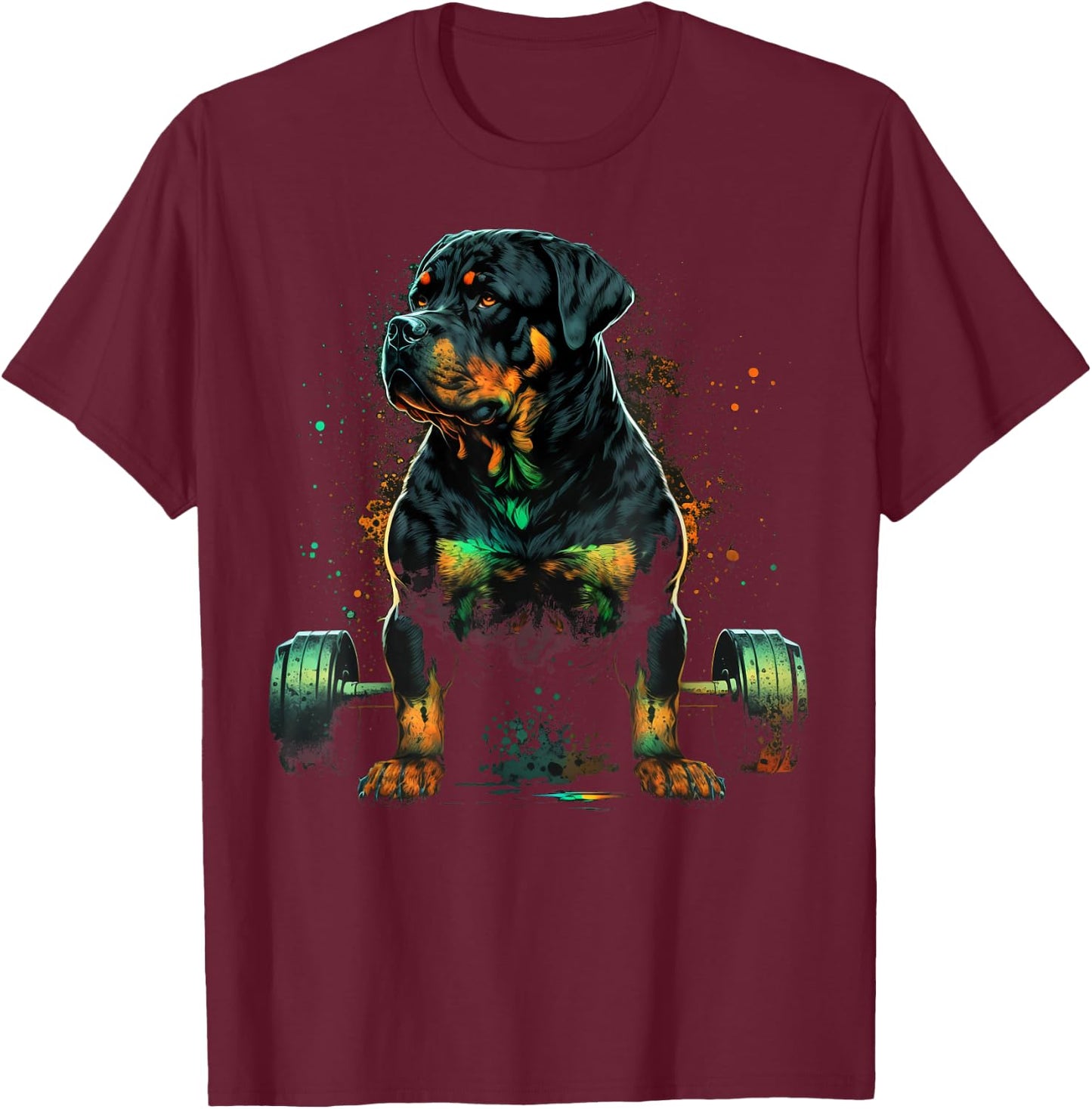 Rottweiler Weightlifting Dog Funny Fitness Gym Rottweiler Women Kids T-Shirt - T-Shirt | Maroon