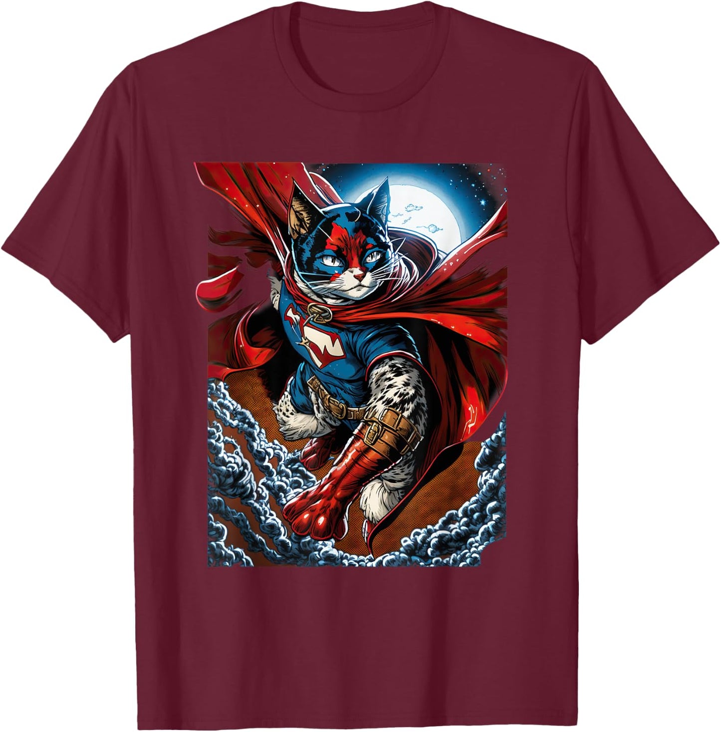 Super Power Superhero Snowshoe Cat Men Women Kids T-Shirt - T-Shirt | Maroon
