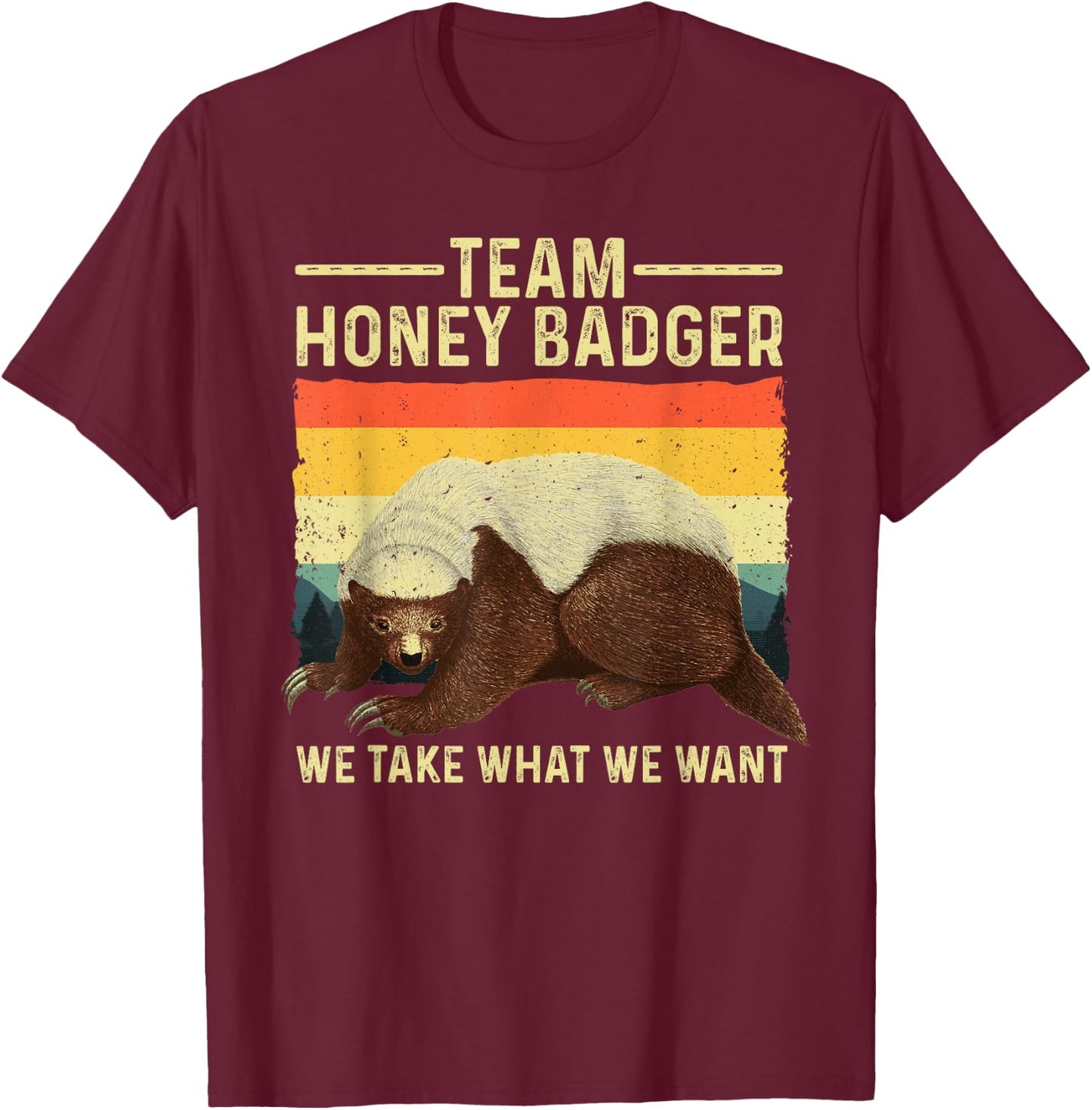 Cute Honey Badger Art Women Ratel Honey Badger Lover T-Shirt - T-Shirt | Maroon