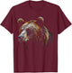 Bear Lover Artwork | Animal Motif Bear T-Shirt - T-Shirt | Maroon