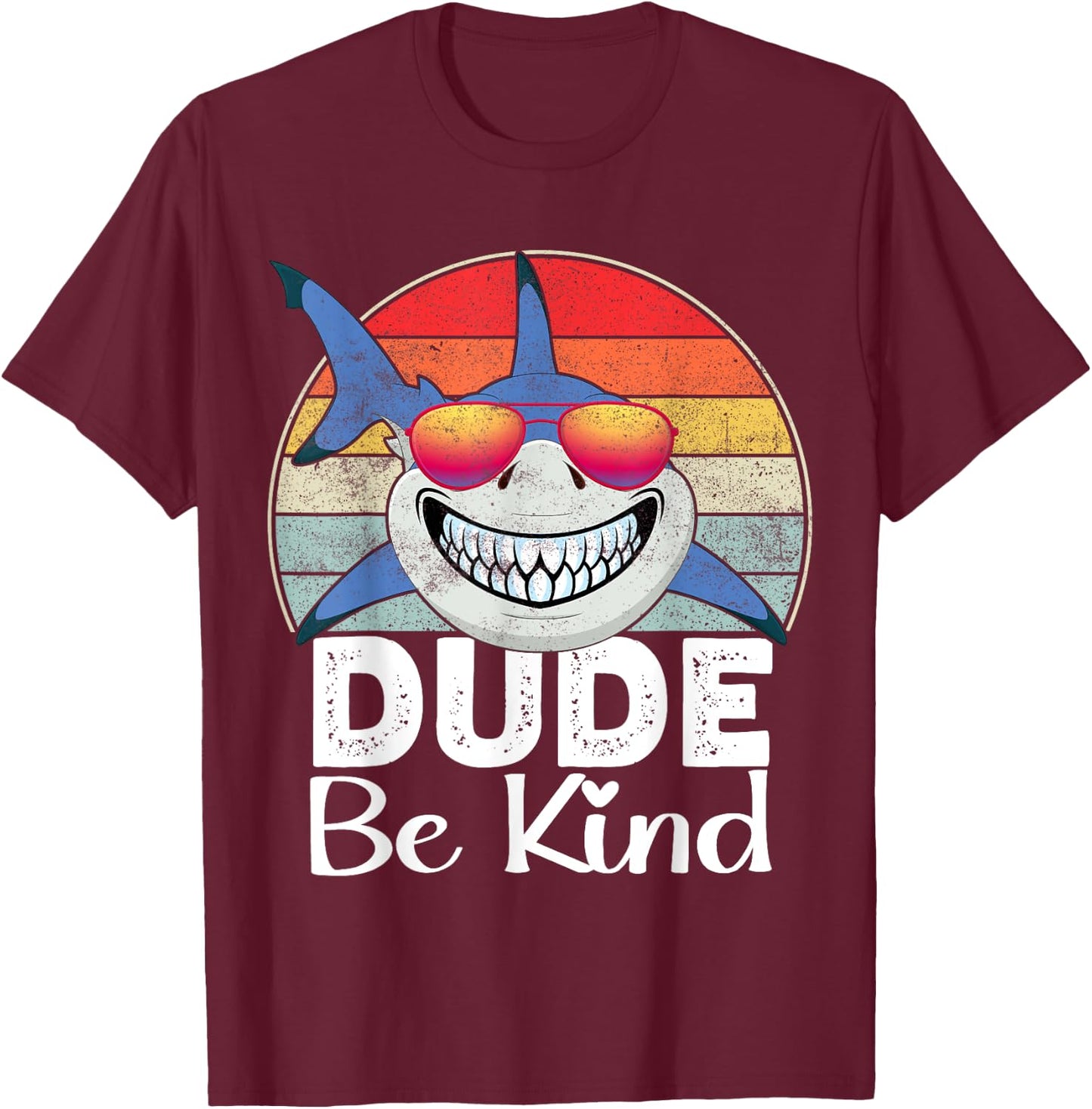 Dude Be Kind Shark Unity Day Orange Anti Bullying 2025 Kids T-Shirt - T-Shirt | Maroon