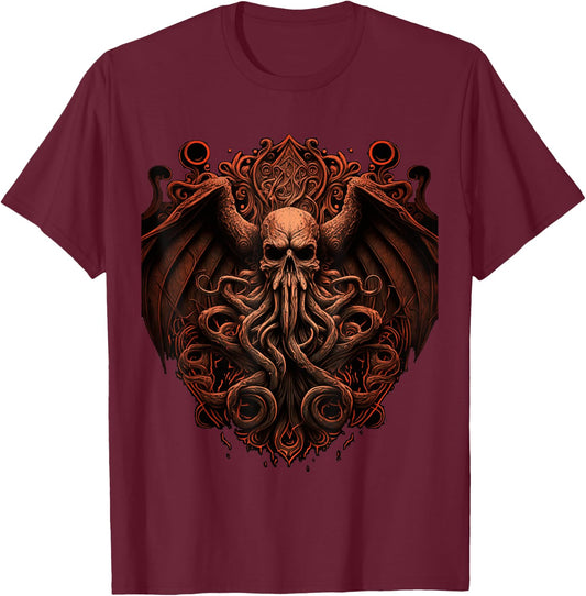 Cthulhu Lovecraft | Horror Cthulhu Myth | Entity of Cthulhu T-Shirt - T-Shirt | Maroon
