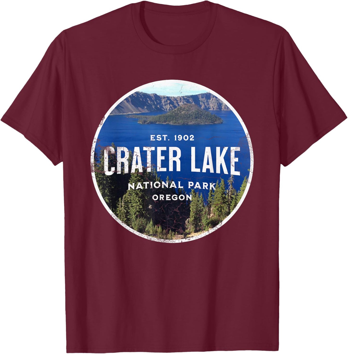 Crater Lake National Park T-Shirt - T-Shirt | Maroon