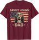 Basset Hound Dad Dog Lovers American Flag 4th Of July T-Shirt - T-Shirt | Maroon