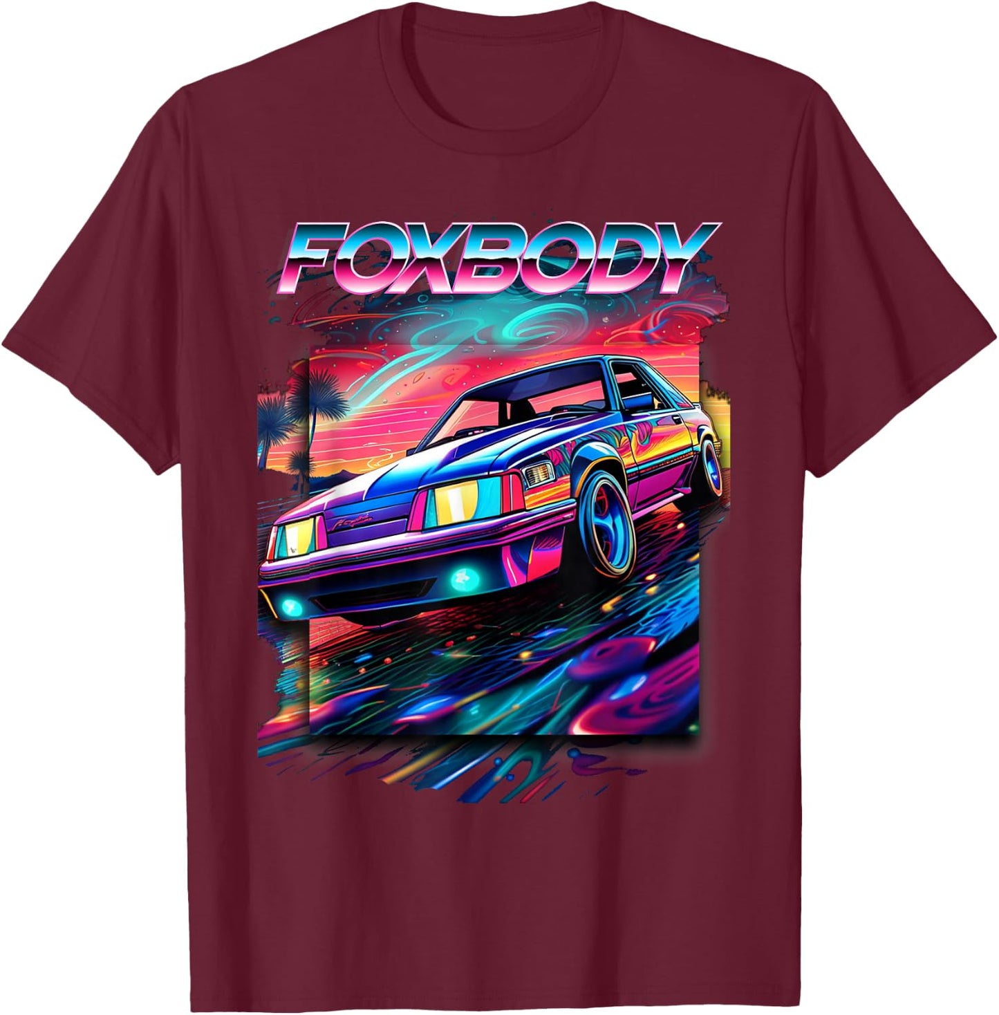 Foxbody, Foxbody Nation, Foxbody stang, Car enthusiast T-Shirt - T-Shirt | Maroon
