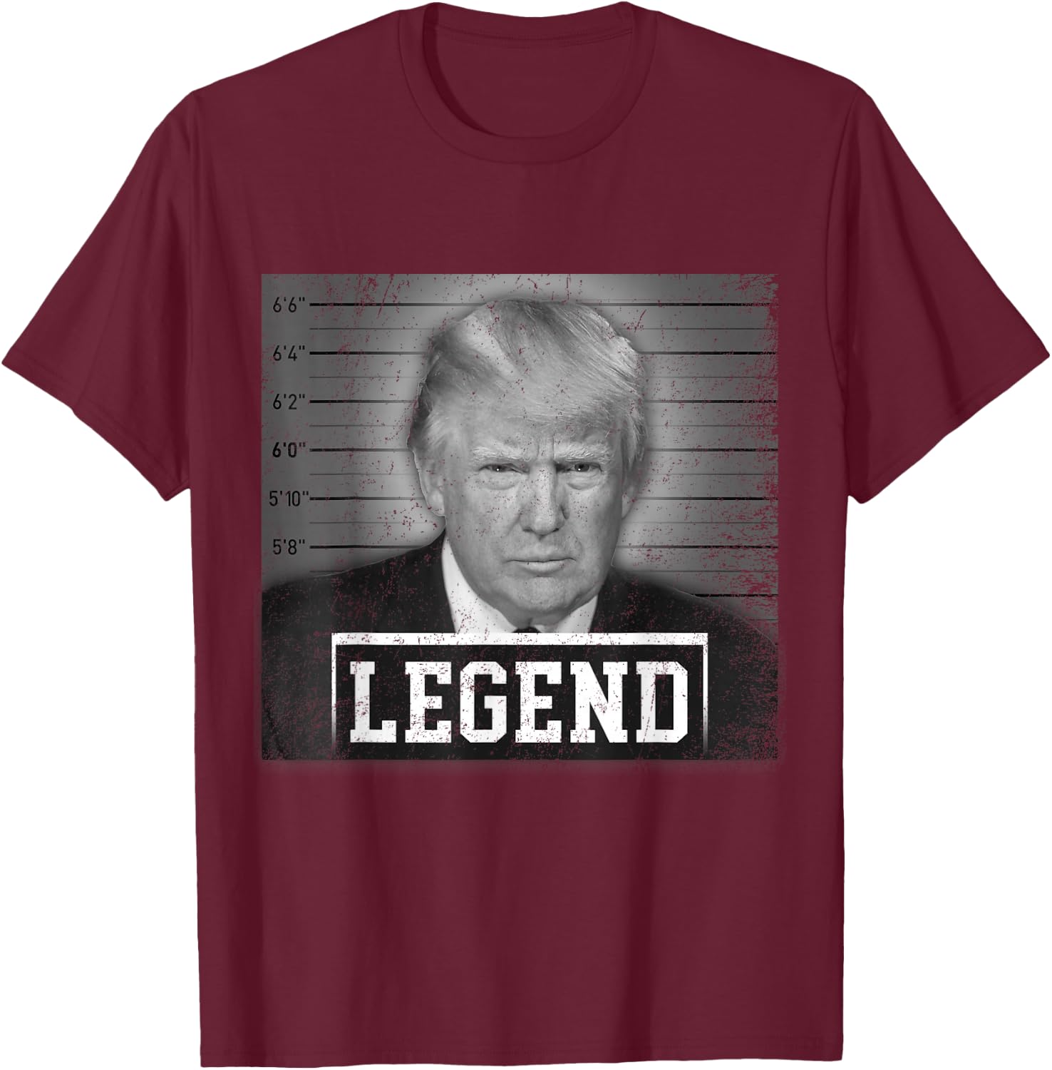 Trump 2024 Mugshot President Legend Save America Vintage T-Shirt - T-Shirt | Maroon