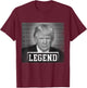 Trump 2024 Mugshot President Legend Save America Vintage T-Shirt - T-Shirt | Maroon