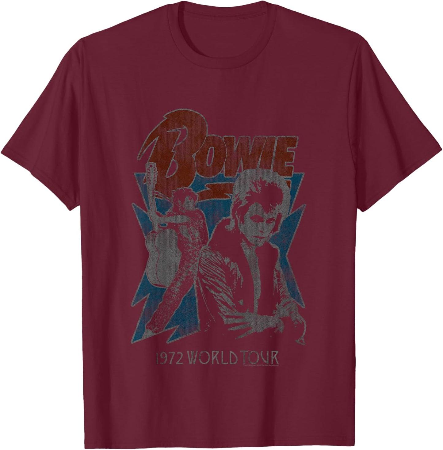 Kids David Bowie Music Rock Tour 72 T-Shirt - T-Shirt | Maroon