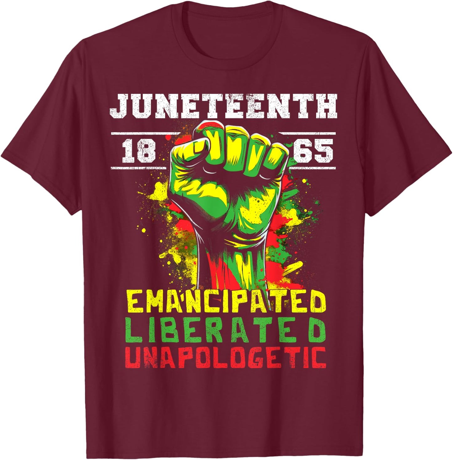 Juneteenth 1865 Black History African American Freedom T-Shirt - T-Shirt | Maroon