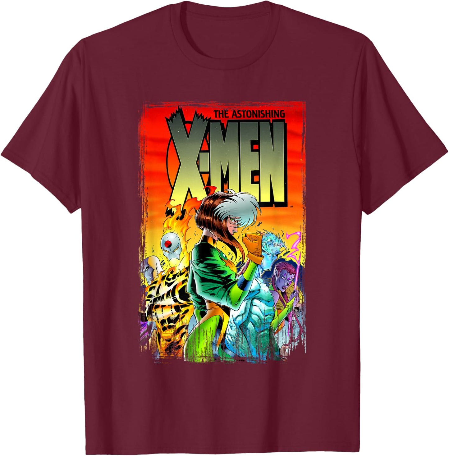 Marvel X-Men The Astonishing X-Men Comic Book Cover T-Shirt - T-Shirt | Maroon