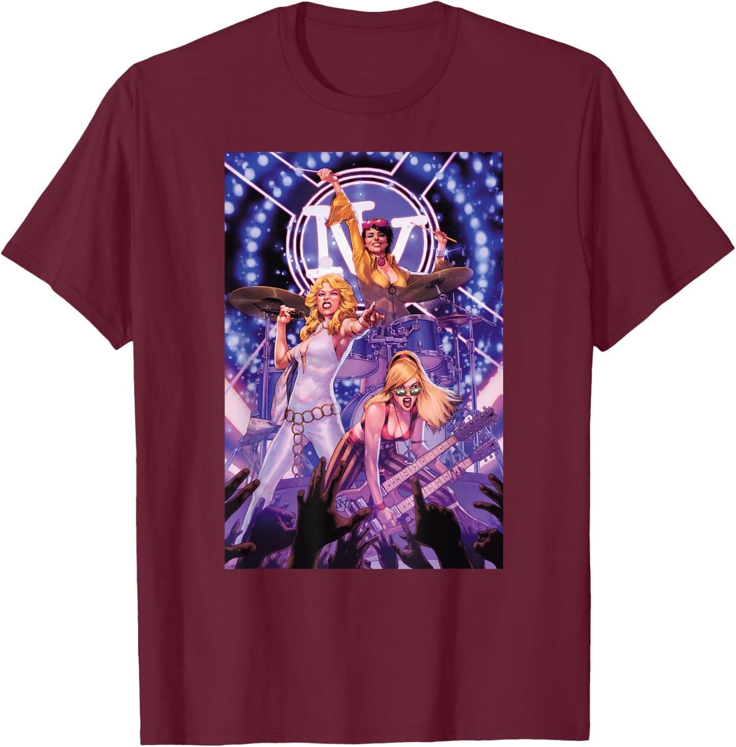 Marvel X-Men Dazzler Boom Boom Jubilee Band X Terminators T-Shirt - T-Shirt | Maroon