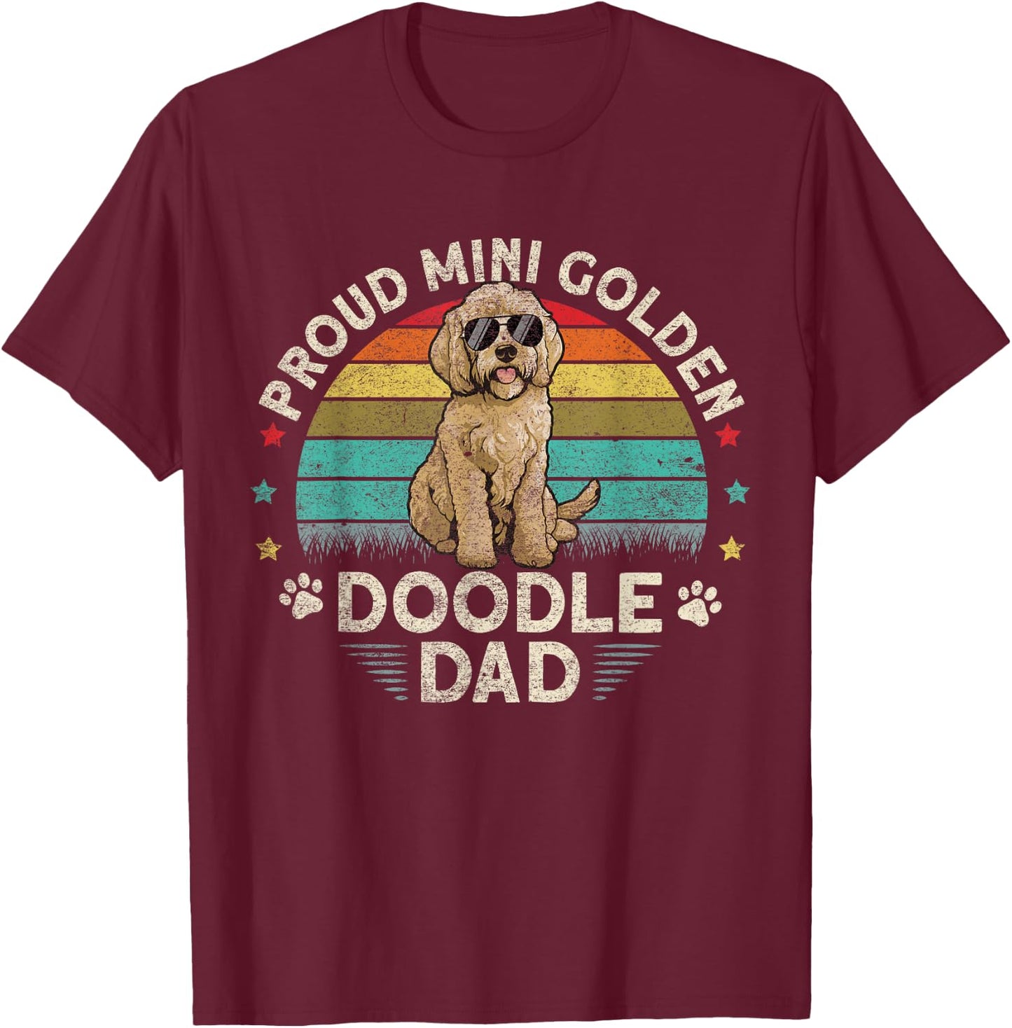 Mini Golden Doodle Plush Shoes Minidoodle Mini Goldendoodle T-Shirt - T-Shirt | Maroon
