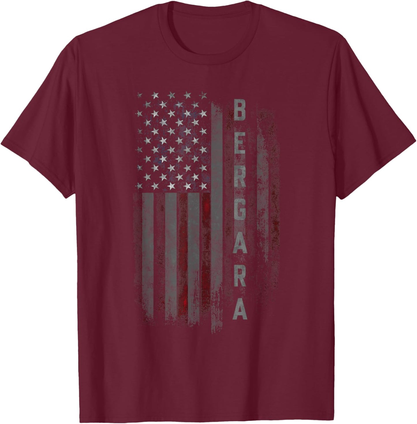Bergara Family American Flag T-Shirt - T-Shirt | Maroon