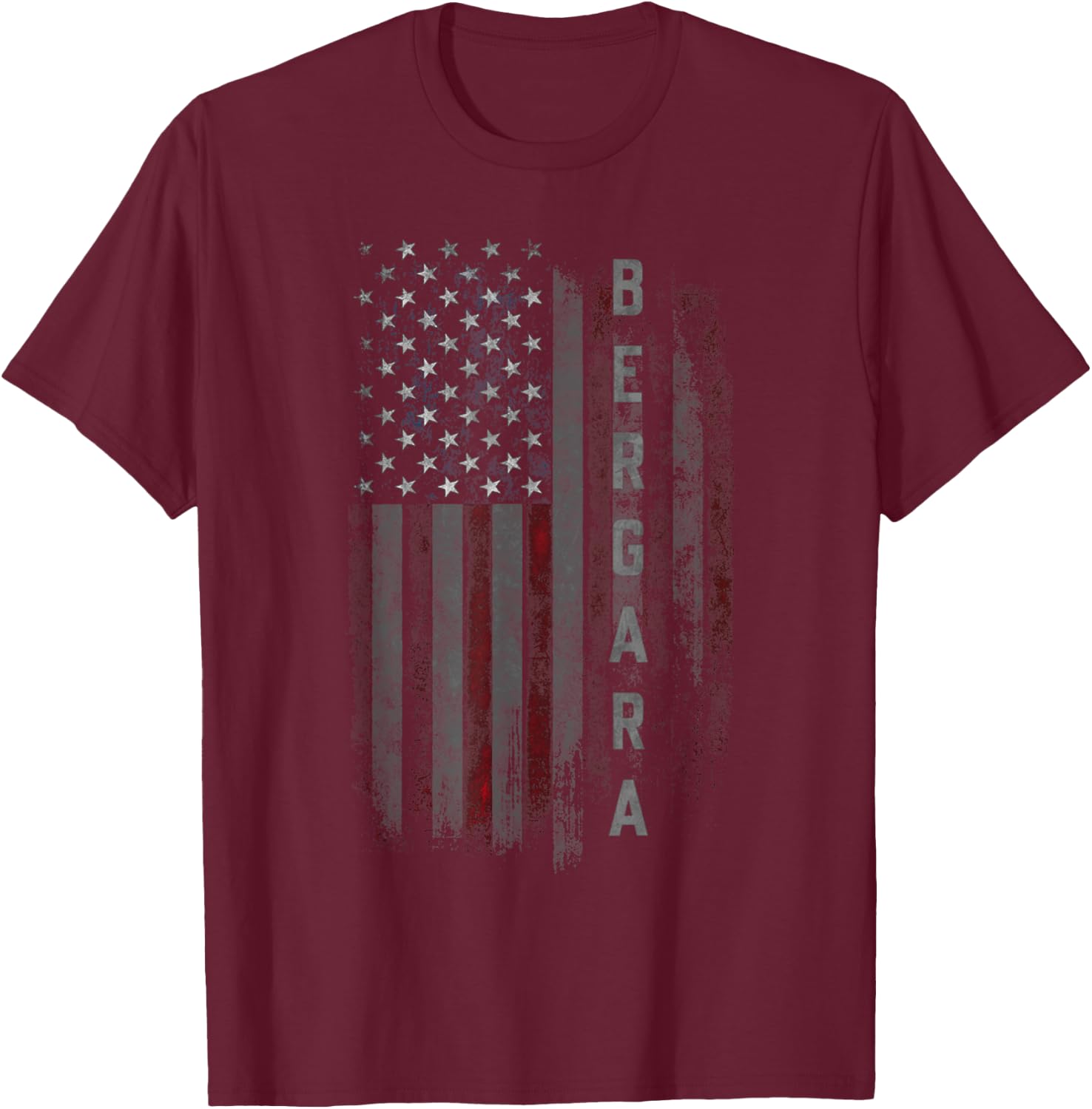 Bergara Family American Flag T-Shirt - T-Shirt | Maroon