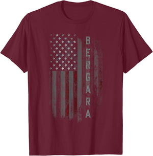 Bergara Family American Flag T-Shirt - T-Shirt | Maroon