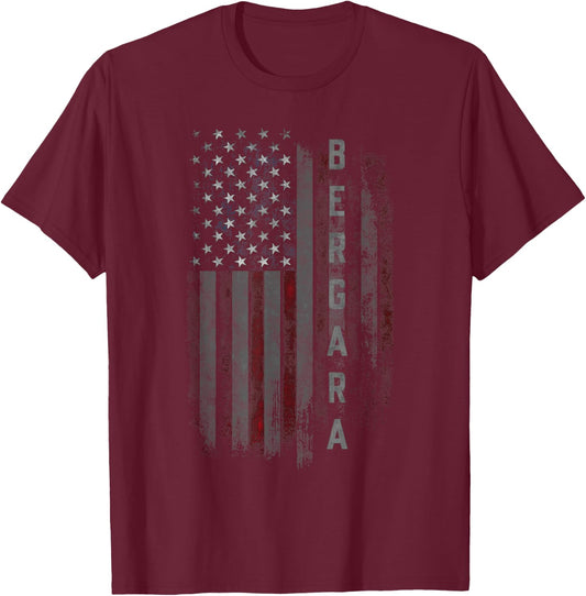 Bergara Family American Flag T-Shirt - T-Shirt | Maroon