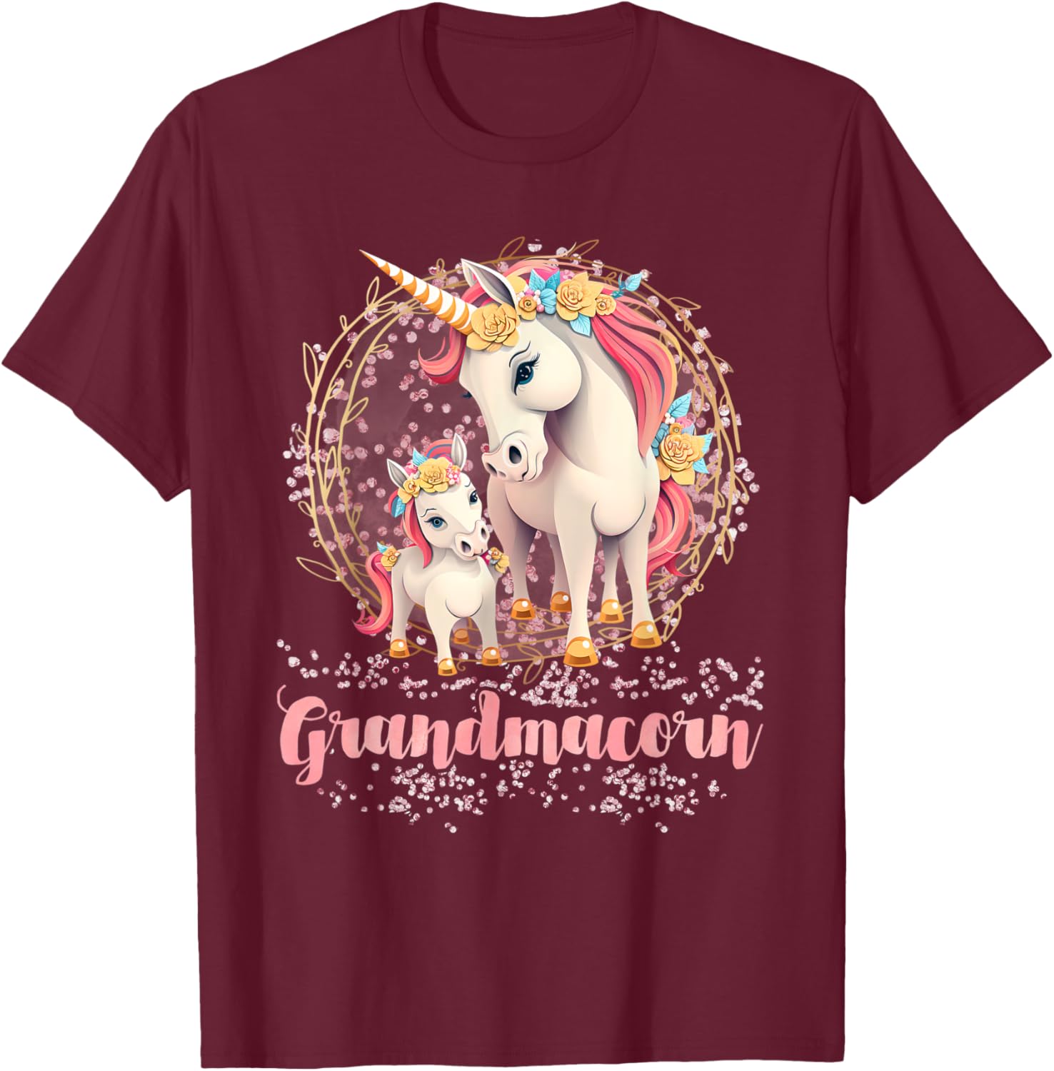 Grandmacorn Mother's day Grandmother Grandma Unicorn T-Shirt - T-Shirt | Maroon