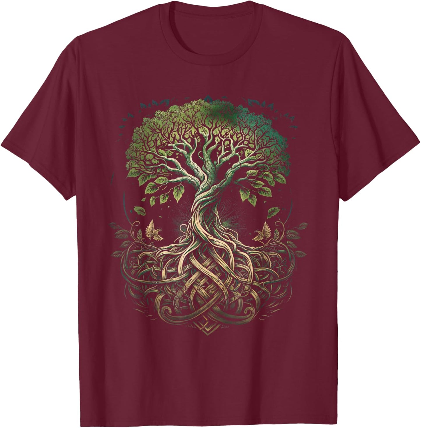 Tree of Life Viking Midgard Thor Walhalla T-Shirt - T-Shirt | Maroon