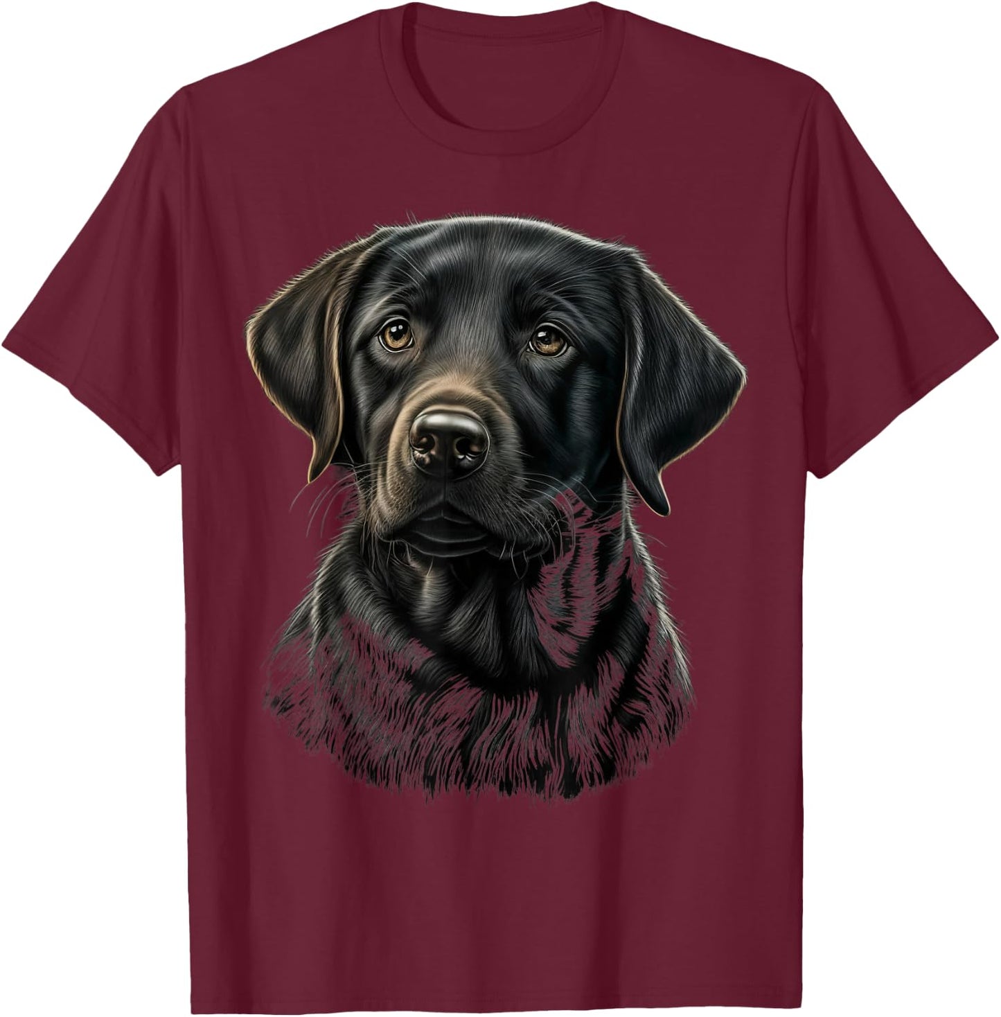 Cute black Labrador Dog on black Labrador Retriever Lover T-Shirt - T-Shirt | Maroon