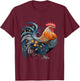 Rooster Chicken Female Fighting Cock Bird Farmland Earth Day T-Shirt - T-Shirt | Maroon