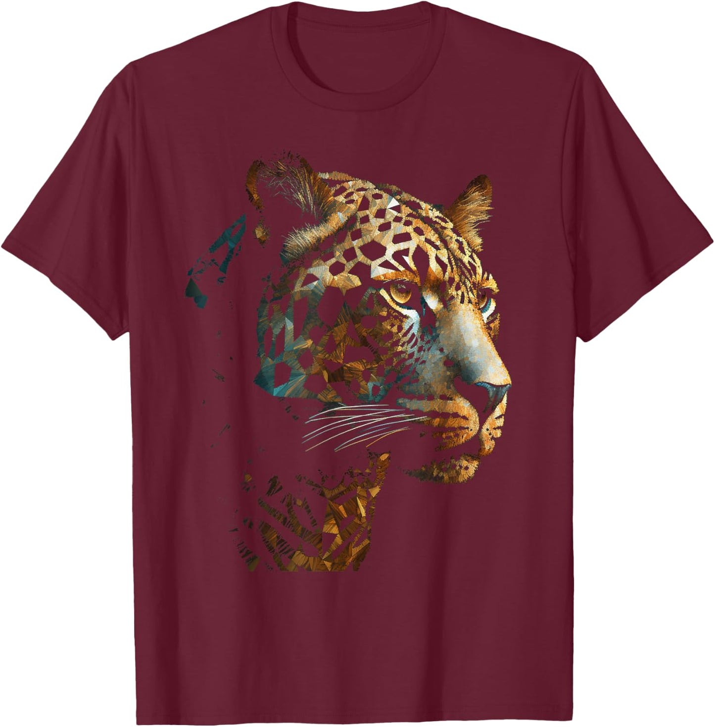 Leopard art - animal leopard T-Shirt - T-Shirt | Maroon