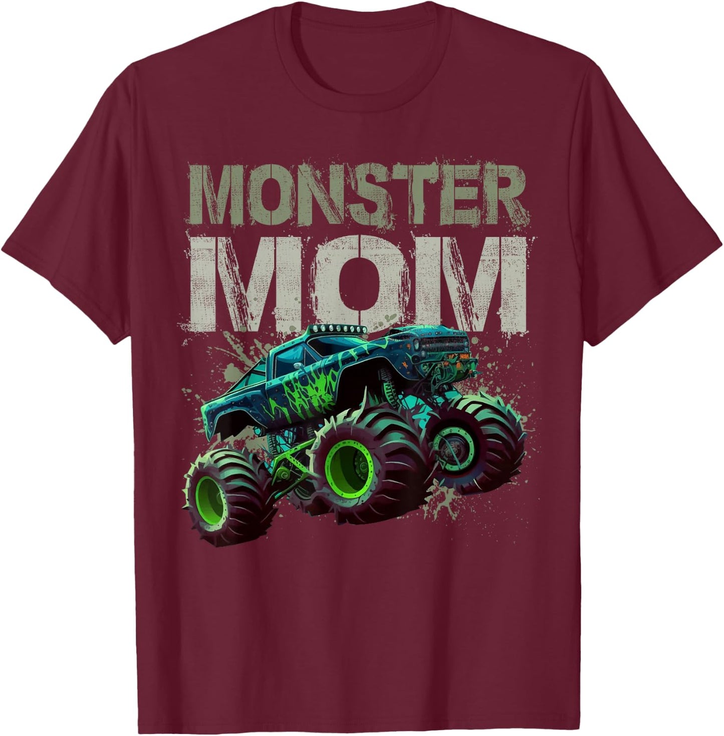 Monster Truck Mom Family Matching Monster Truck Lovers T-Shirt - T-Shirt | Maroon