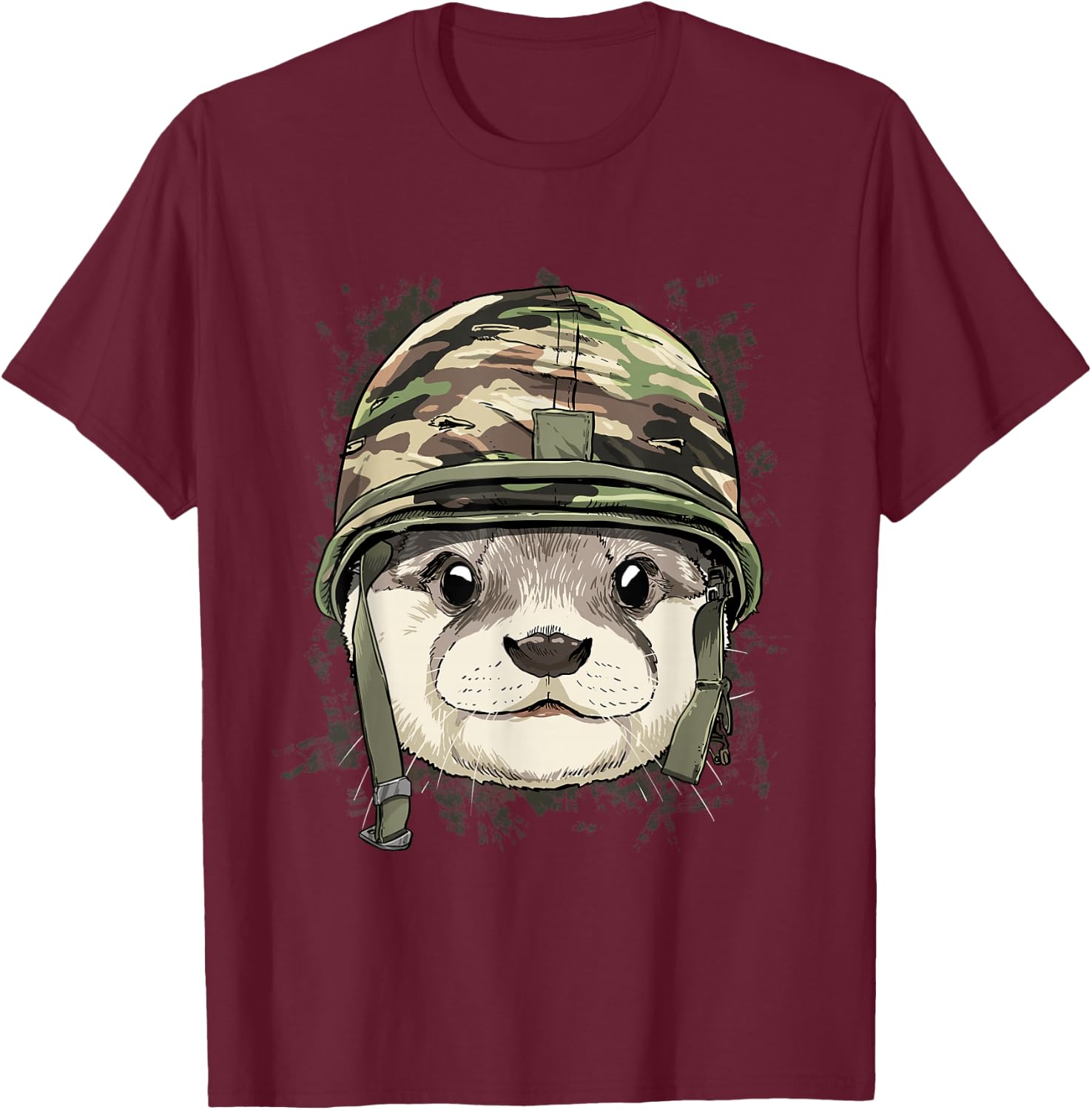 Otter Soldier Veteran Army Otter Aquatic Animal Lover T-Shirt - T-Shirt | Maroon