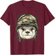 Otter Soldier Veteran Army Otter Aquatic Animal Lover T-Shirt - T-Shirt | Maroon