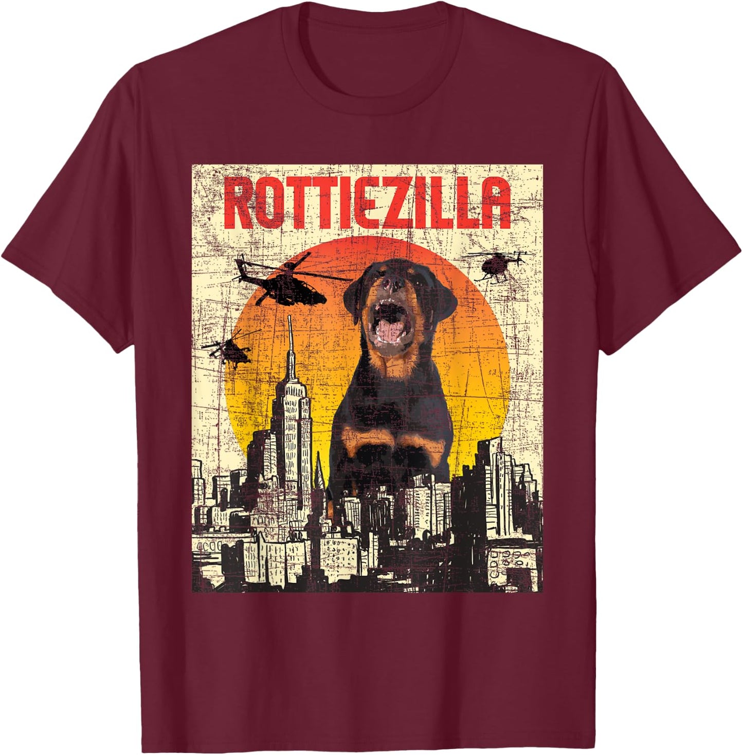 Rottiezilla - Rottweiler Pet Owner Puppy Lover Dog Breeder Women Kids T-Shirt - T-Shirt | Maroon
