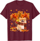 It's Fall Y'all Cute Pomeranian Autumn Tree Fall Leaves T-Shirt - T-Shirt | Maroon