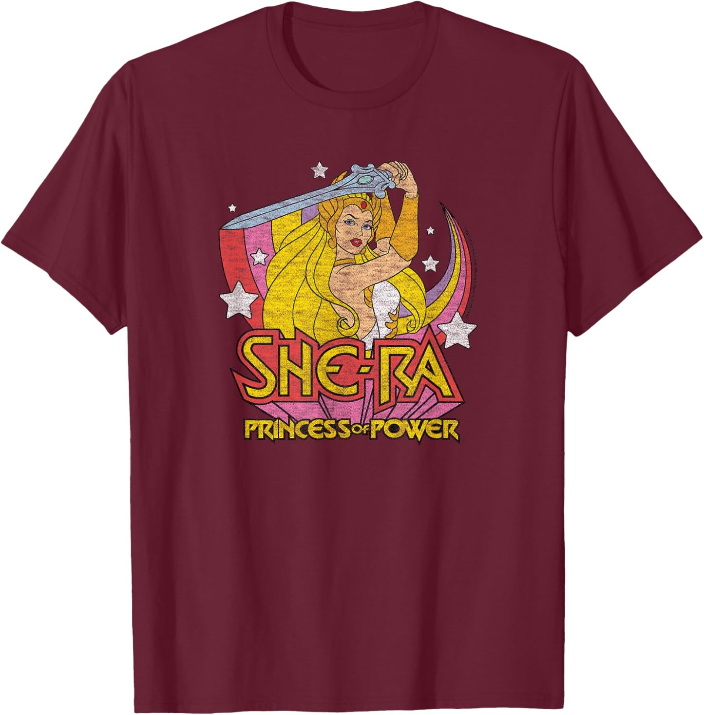 She-Ra - Princess of Power Sword Rainbow T-Shirt - T-Shirt | Maroon